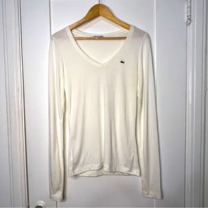 Lacoste long sleeve white shirt